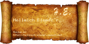 Hellmich Elemér névjegykártya